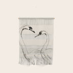 Swans in Ink - Elegant Minimalist Art Wall Hanging Gallery Image 1