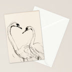 Swans in Ink - Elegant Minimalist Art Stationery Card Gallery Image 2