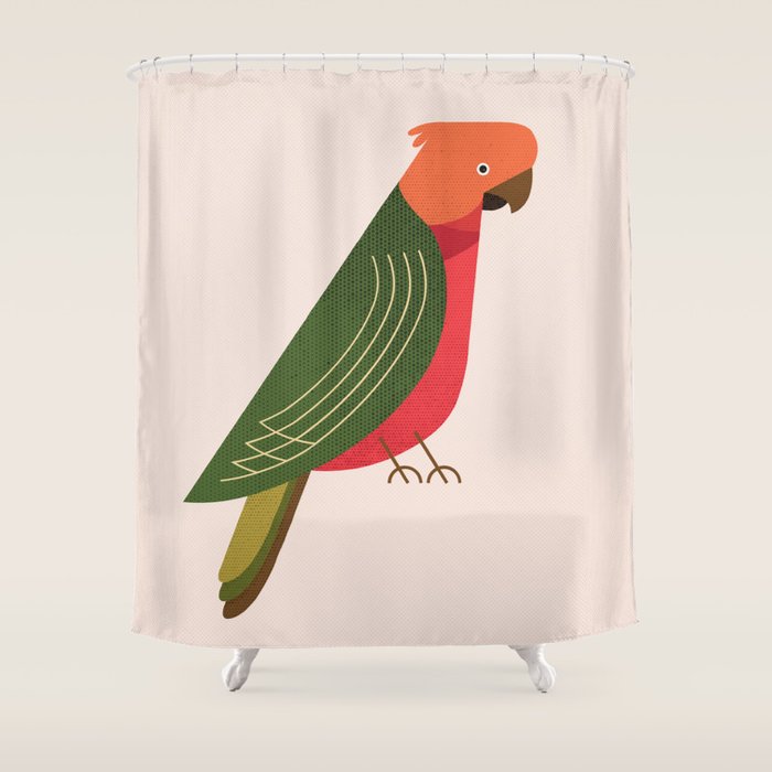 Whimsy Australian King Parrot Shower Curtain Gallery Image 1