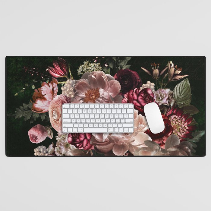 Deepest Night Flower Bouquet  Desk Mat Gallery Image 1