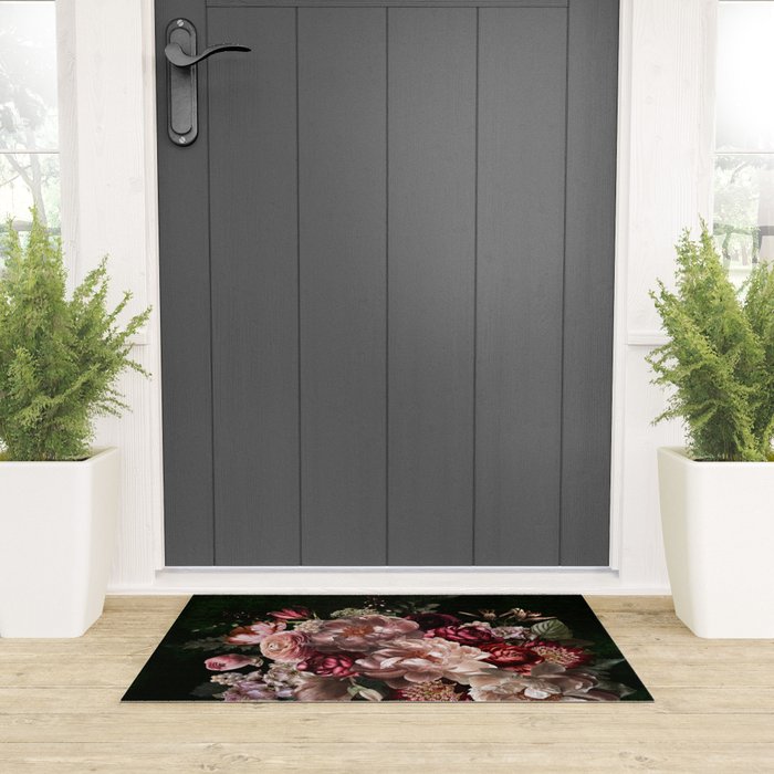 Deepest Night Flower Bouquet  Welcome Mat Gallery Image 3