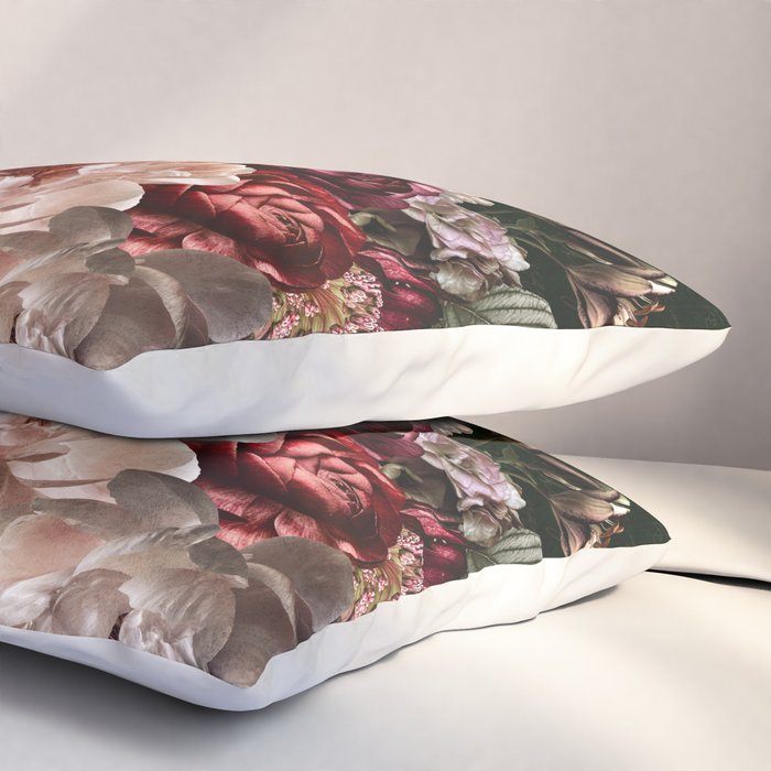 Deepest Night Flower Bouquet  Pillow Sham Gallery Image 3