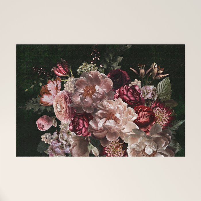 Deepest Night Flower Bouquet  Welcome Mat Gallery Image 1