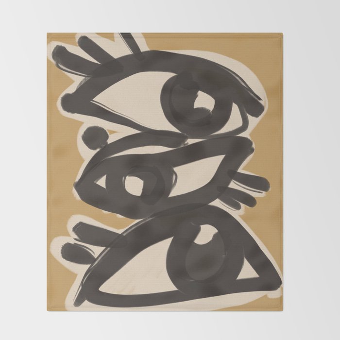 Abstract line art eyes 10 Throw Blanket Gallery Image 2