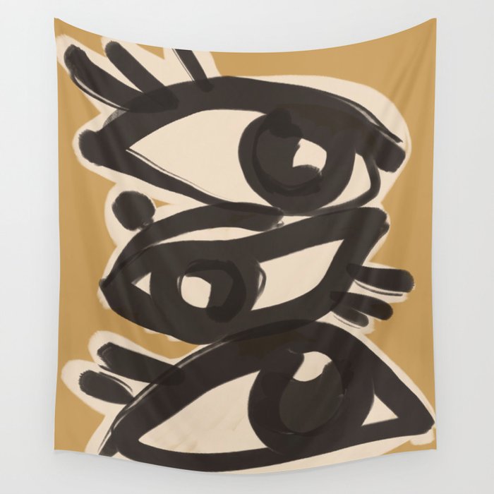 Abstract line art eyes 10 Wall Tapestry Gallery Image 4