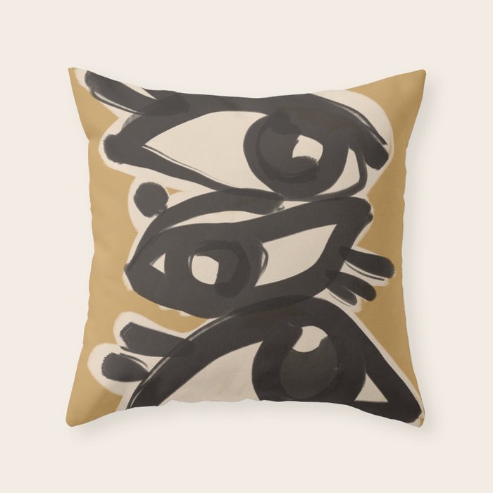 Abstract line art eyes 10 Throw Pillow Gallery Image 6