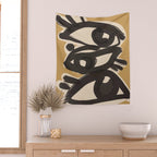Abstract line art eyes 10 Wall Tapestry Gallery Image 2