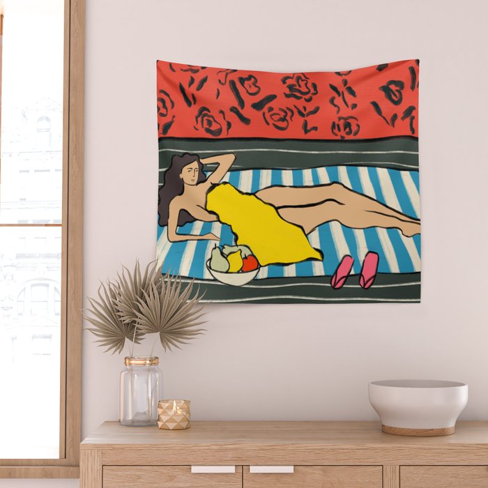 RESTING WOMAN Wall Tapestry Gallery Image 2