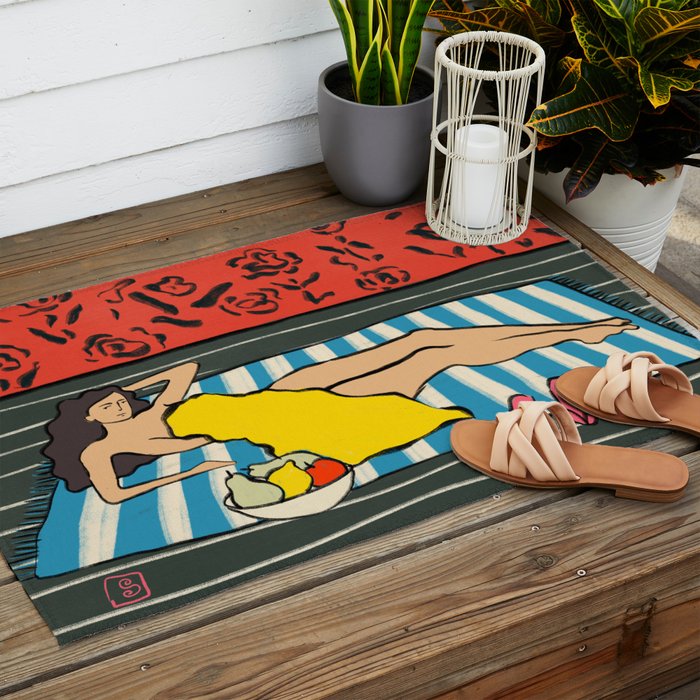 RESTING WOMAN Outdoor Rug Gallery Image 2
