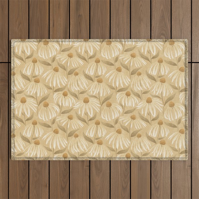 Dancing Daisies - gold Outdoor Rug Gallery Image 1