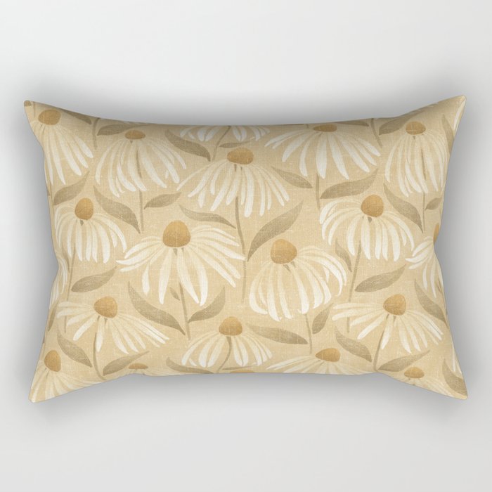 Dancing Daisies - gold Rectangular Pillow Gallery Image 2