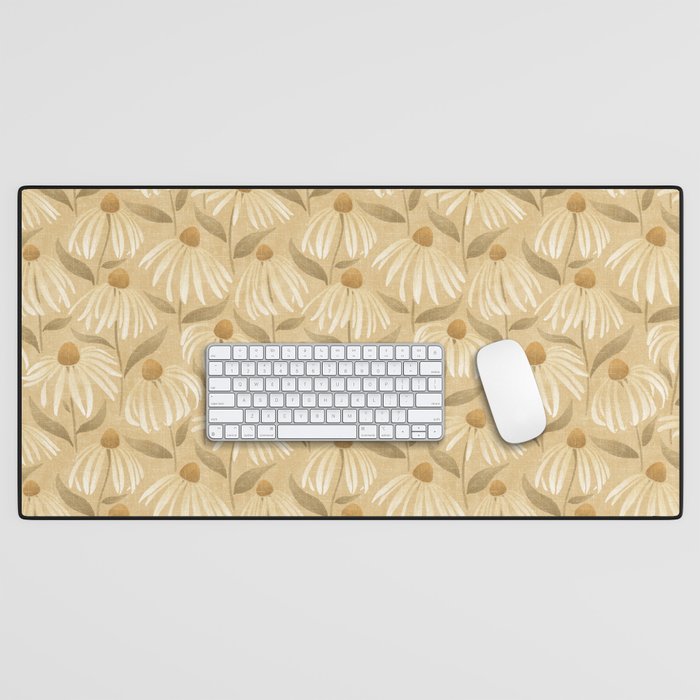 Dancing Daisies - gold Desk Mat Gallery Image 1