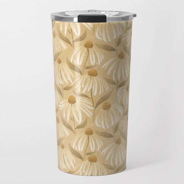 Dancing Daisies - gold Travel Mug Gallery Image 1