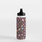 Ditsy Daisy Floral on Burgundy Water Bottle Gallery Image 3