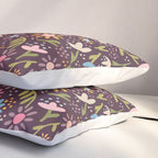 Ditsy Daisy Floral on Burgundy Pillow Sham Gallery Image 3
