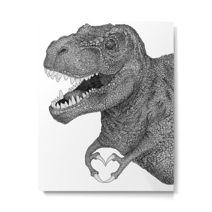 Dino Love Metal Print Gallery Image 1