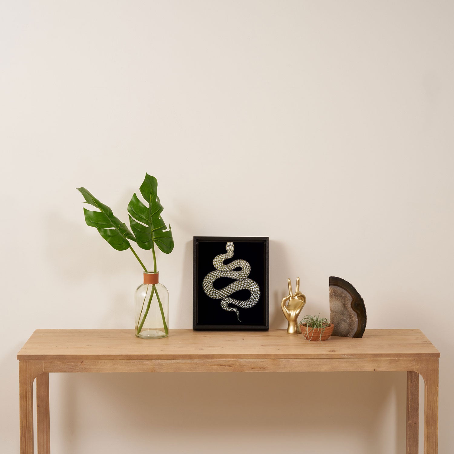 Snake's Charm in Black Framed Canvas Print Gallery Image 4