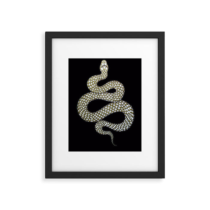 Snake's Charm in Black Framed Art Print Gallery Image 1