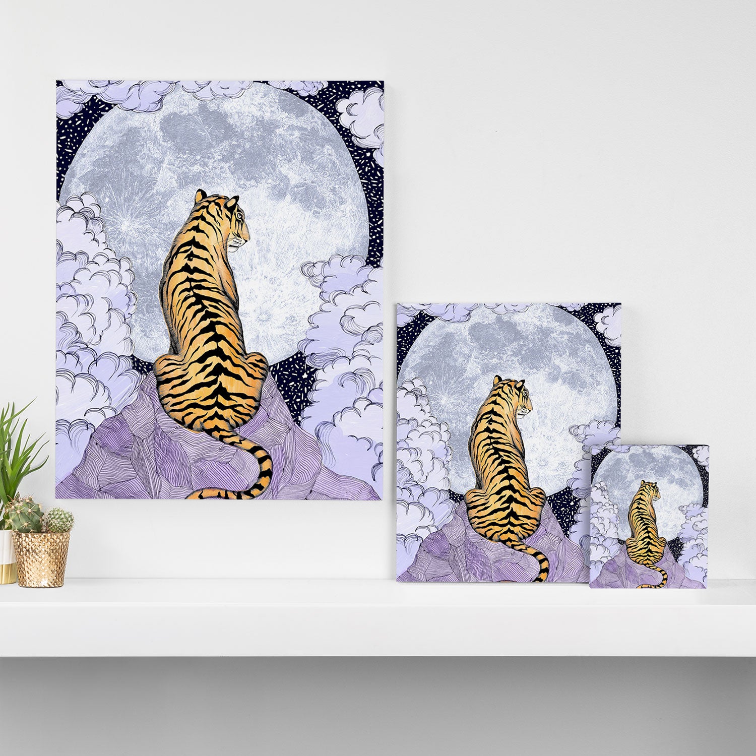 Tiger Moon | Colour Version Canvas Print Gallery Image 3