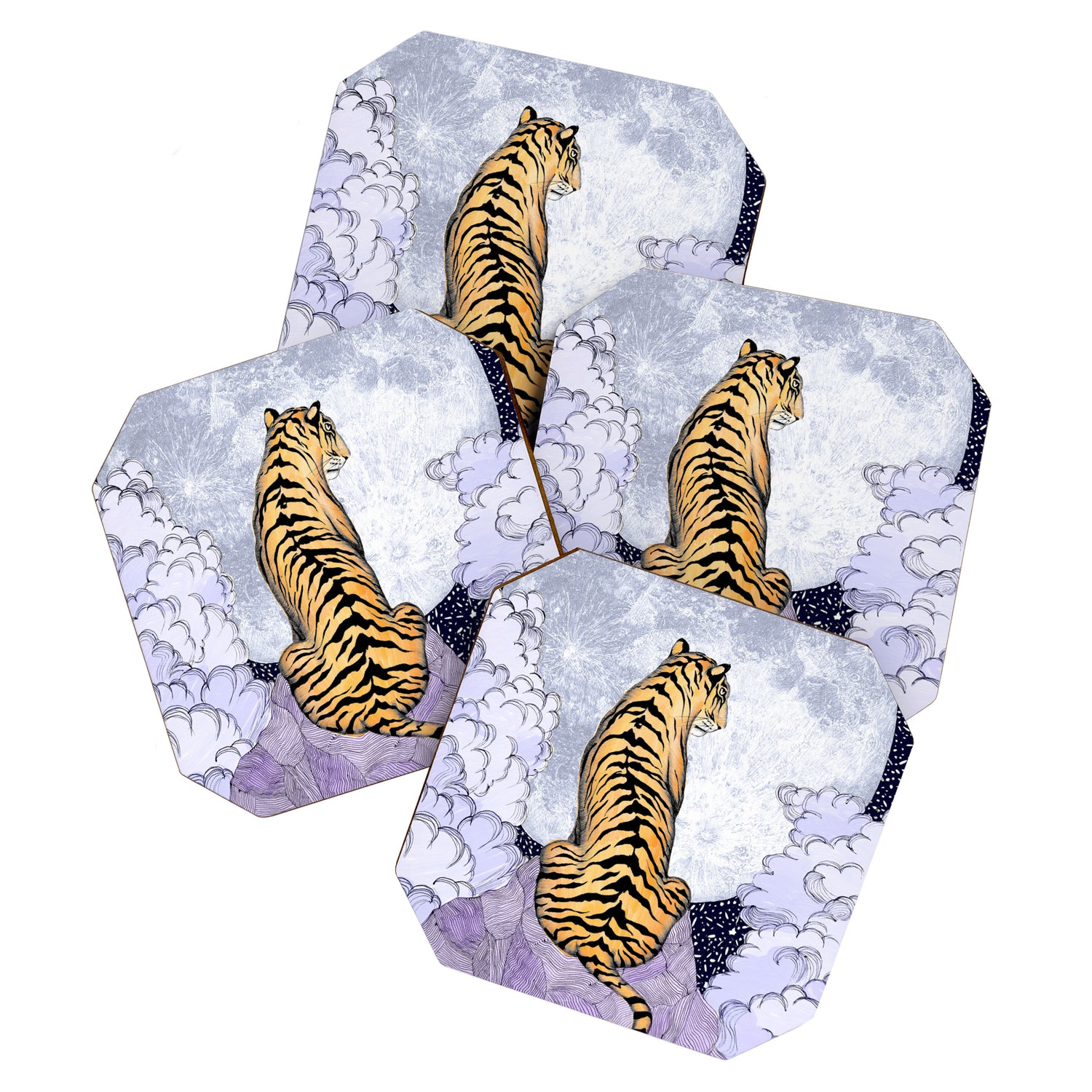 Tiger Moon | Colour Version Coaster Gallery Image 1