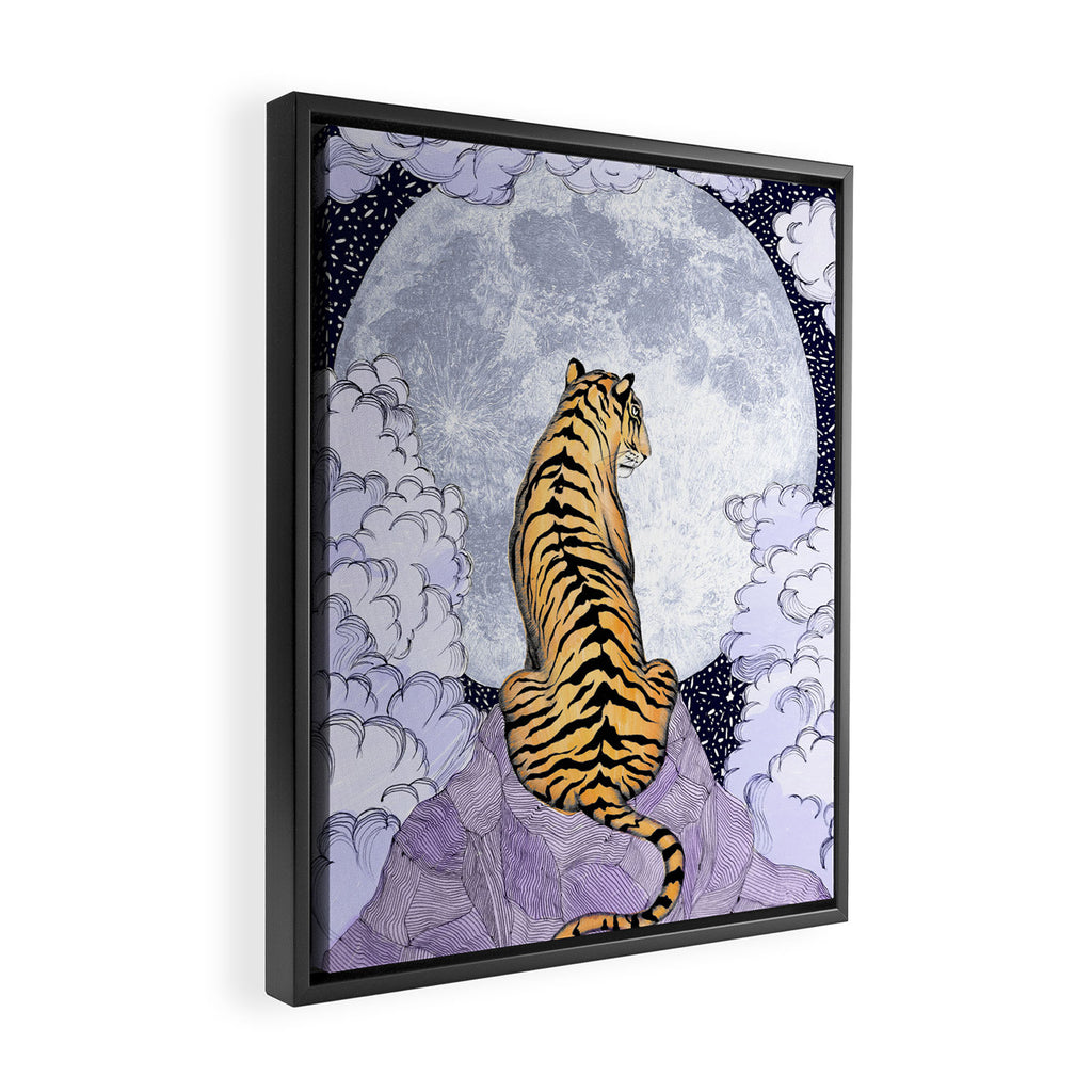 Tiger Moon | Colour Version Framed Canvas Print Gallery Image 2
