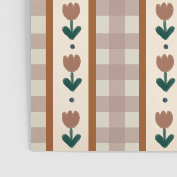 Vintage Tulip Striped Pattern Poster Gallery Image 3