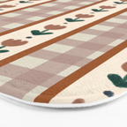 Vintage Tulip Striped Pattern Bath Mat Gallery Image 3