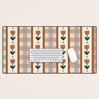Vintage Tulip Striped Pattern Desk Mat Gallery Image 1