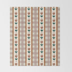 Vintage Tulip Striped Pattern Throw Blanket Gallery Image 2