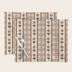 Vintage Tulip Striped Pattern Placemat Gallery Image 1