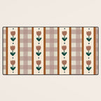 Vintage Tulip Striped Pattern Desk Mat Gallery Image 3
