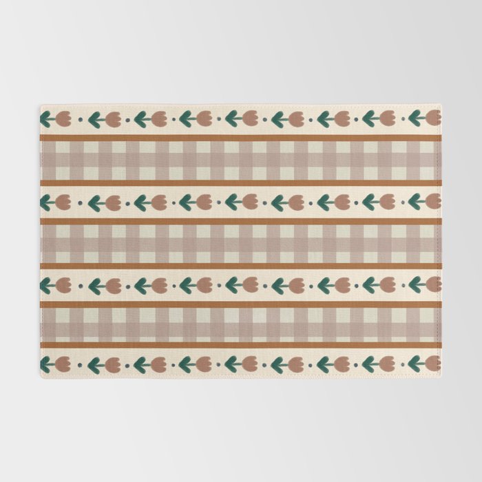 Vintage Tulip Striped Pattern Rug Gallery Image 2