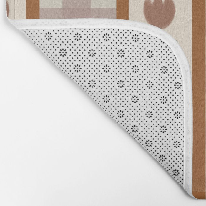 Vintage Tulip Striped Pattern Bath Mat Gallery Image 2