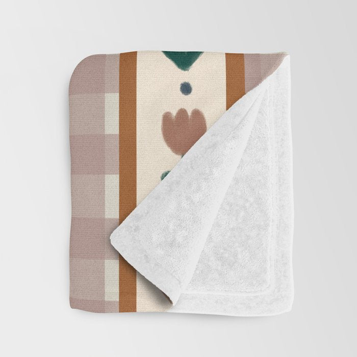 Vintage Tulip Striped Pattern Throw Blanket Gallery Image 3
