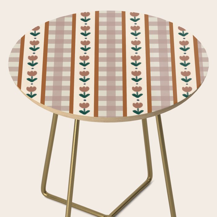 Vintage Tulip Striped Pattern Side Table Gallery Image 2