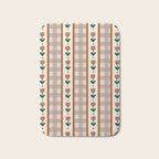 Vintage Tulip Striped Pattern Bath Mat Gallery Image 1