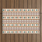 Vintage Tulip Striped Pattern Outdoor Rug Gallery Image 1