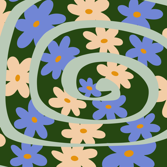 Flower Snake - Green, Blue and Off White Coffee Mug Gallery Image 2