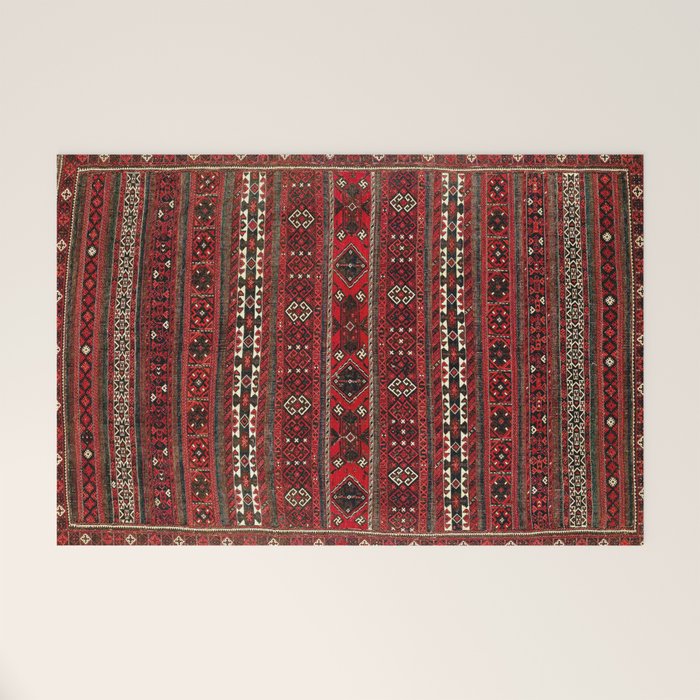 Baluch Flatweave  Antique Afghanistan  Rug Print Welcome Mat Gallery Image 1