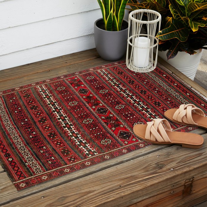 Baluch Flatweave  Antique Afghanistan  Rug Print Outdoor Rug Gallery Image 2
