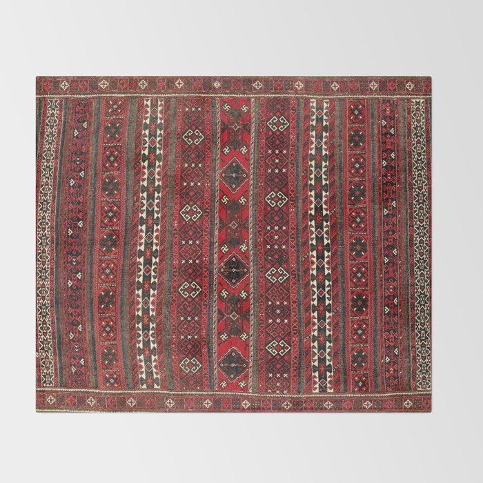 Baluch Flatweave  Antique Afghanistan  Rug Print Throw Blanket Gallery Image 2