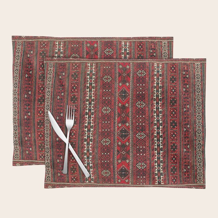 Baluch Flatweave  Antique Afghanistan  Rug Print Placemat Gallery Image 1
