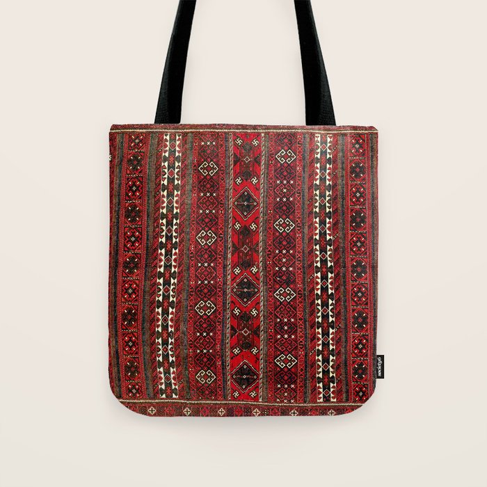 Baluch Flatweave  Antique Afghanistan  Rug Print Tote Bag Gallery Image 1