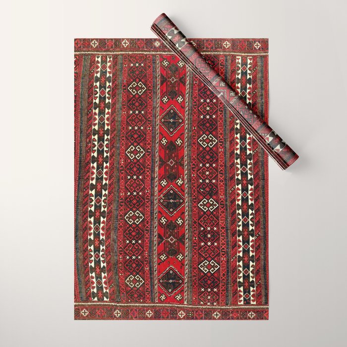 Baluch Flatweave  Antique Afghanistan  Rug Print Wrapping Paper Gallery Image 1