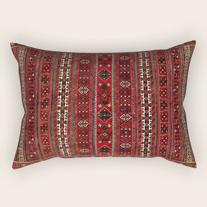 Baluch Flatweave  Antique Afghanistan  Rug Print Rectangular Pillow Gallery Image 2