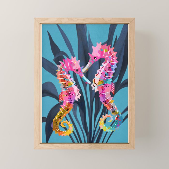 Colorful Seahorses Art 1 Mini Art Print Gallery Image 1