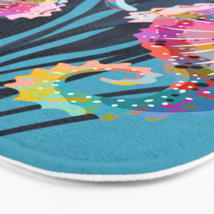 Colorful Seahorses Art 1 Bath Mat Gallery Image 3