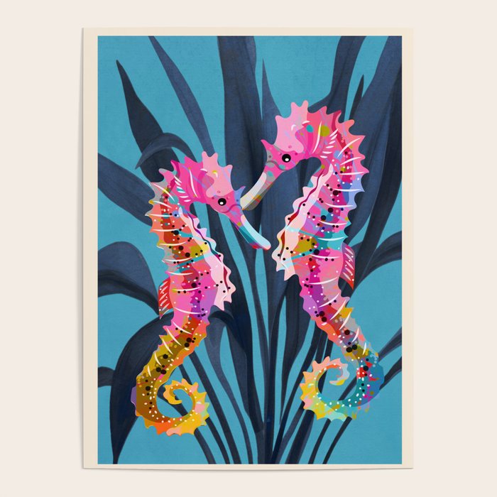Colorful Seahorses Art 1 Poster Gallery Image 4