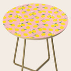 Vintage lemon fruit branch cartoon pattern Side Table Gallery Image 2
