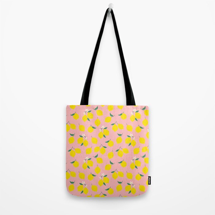 Vintage lemon fruit branch cartoon pattern Tote Bag Gallery Image 2